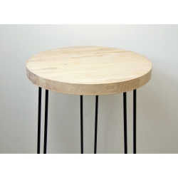 Stolik LOFT na metalowych nogach jasne drewno Wysoki